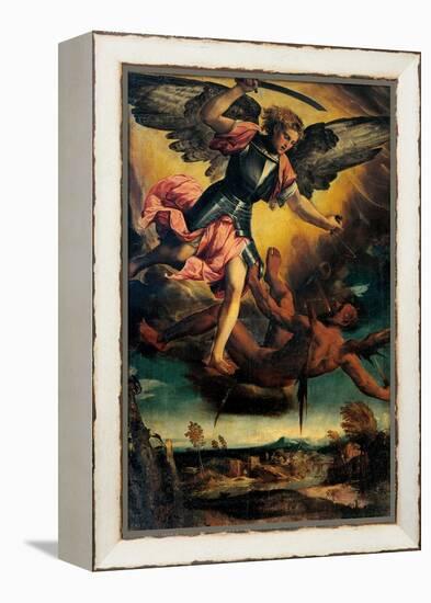 St. Michael Vanquishing the Devil-Bonifacio de Pitati-Framed Stretched Canvas