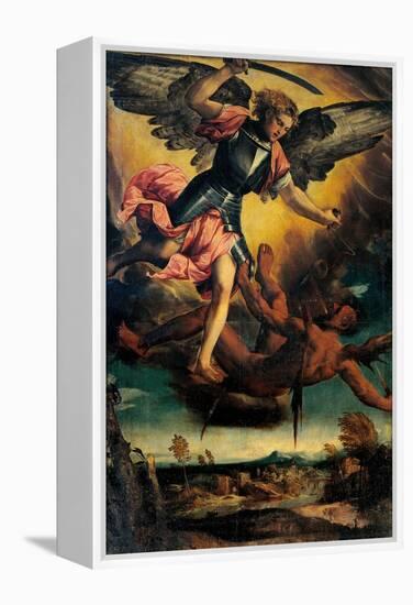 St. Michael Vanquishing the Devil-Bonifacio de Pitati-Framed Stretched Canvas