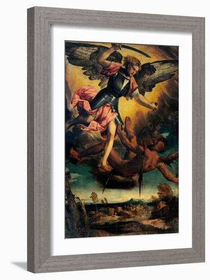 St. Michael Vanquishing the Devil-Bonifacio de Pitati-Framed Art Print
