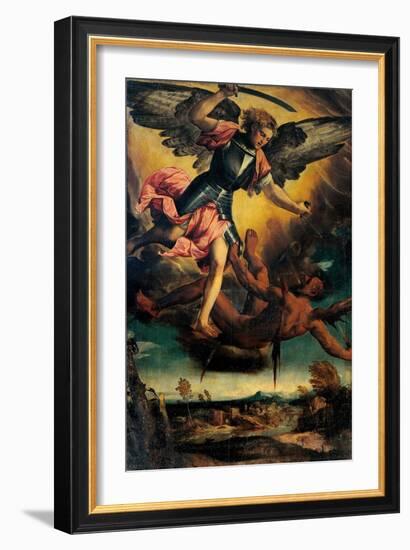 St. Michael Vanquishing the Devil-Bonifacio de Pitati-Framed Art Print