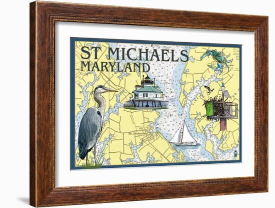 St. Michaels, Maryland - Nautical Chart-Lantern Press-Framed Art Print