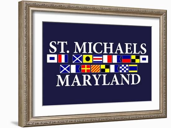 St. Michaels, Maryland - Nautical Flags-Lantern Press-Framed Art Print