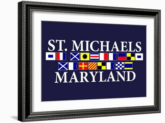 St. Michaels, Maryland - Nautical Flags-Lantern Press-Framed Art Print