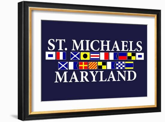 St. Michaels, Maryland - Nautical Flags-Lantern Press-Framed Art Print