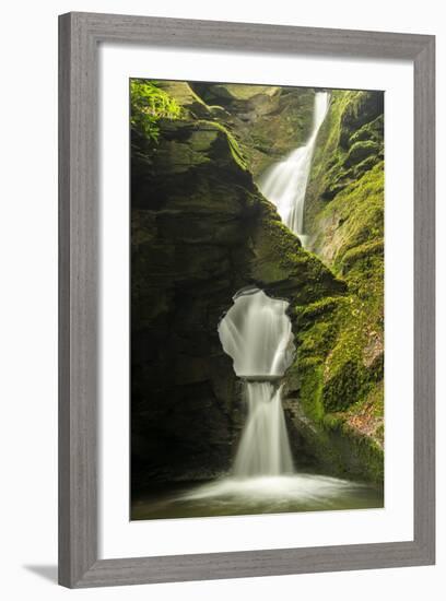 St Nectan'S Kieve, A Sixty Foot Waterfall, Saint Nectan'S Glen-Ross Hoddinott-Framed Photographic Print