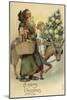 St Nicholas and Jesus Christ, with Christmas Tree and Presents-null-Mounted Giclee Print