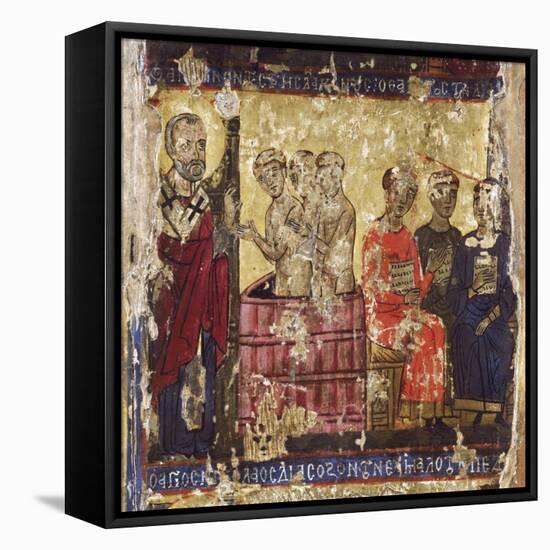 St Nicholas Baptising the First Christians with the Common Rite-null-Framed Premier Image Canvas