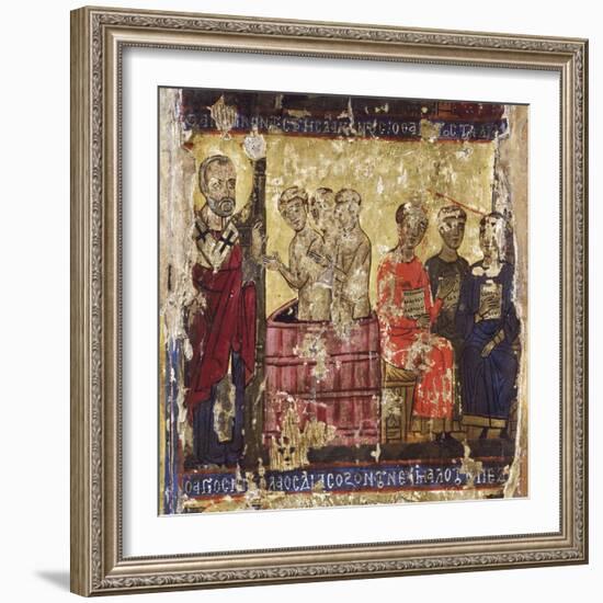 St Nicholas Baptising the First Christians with the Common Rite-null-Framed Giclee Print