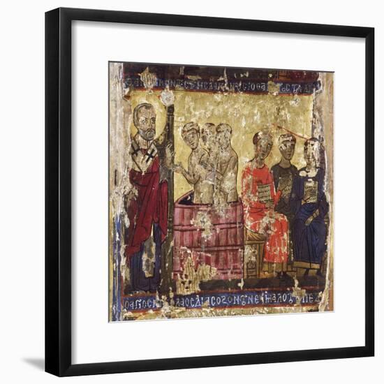 St Nicholas Baptising the First Christians with the Common Rite-null-Framed Giclee Print