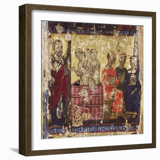 St Nicholas Baptising the First Christians with the Common Rite-null-Framed Giclee Print