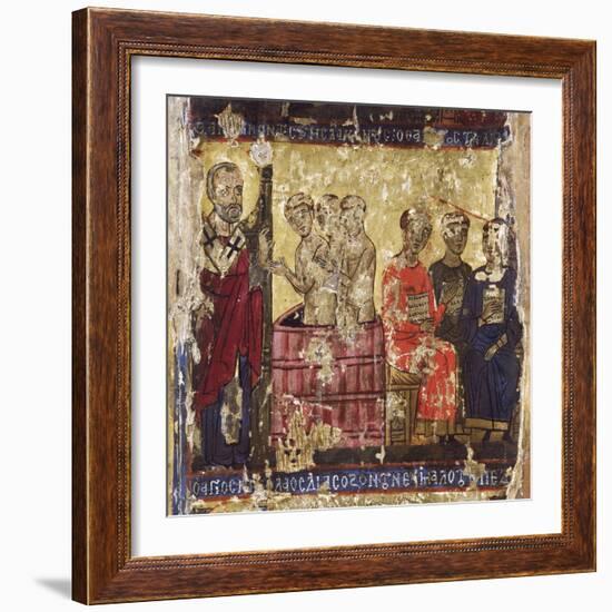 St Nicholas Baptising the First Christians with the Common Rite-null-Framed Giclee Print