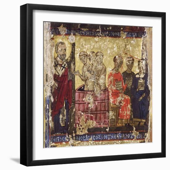 St Nicholas Baptising the First Christians with the Common Rite-null-Framed Giclee Print