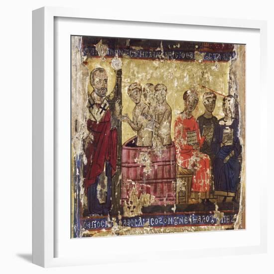 St Nicholas Baptising the First Christians with the Common Rite-null-Framed Giclee Print
