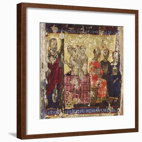 St Nicholas Baptising the First Christians with the Common Rite-null-Framed Giclee Print