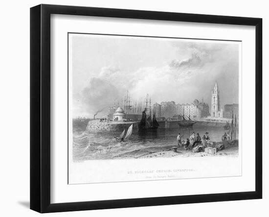 St Nicholas' Church, Liverpool, 1841-William Henry Bartlett-Framed Giclee Print
