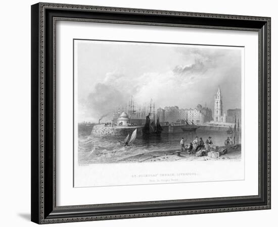 St Nicholas' Church, Liverpool, 1841-William Henry Bartlett-Framed Giclee Print