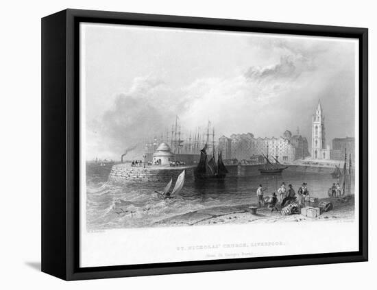 St Nicholas' Church, Liverpool, 1841-William Henry Bartlett-Framed Premier Image Canvas