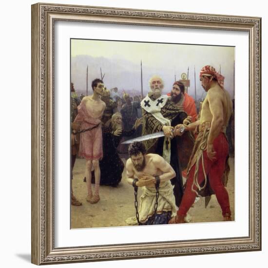 St. Nicholas Delivers Three Unjustly Condemned Men from Death, 1888-Ilya Efimovich Repin-Framed Giclee Print