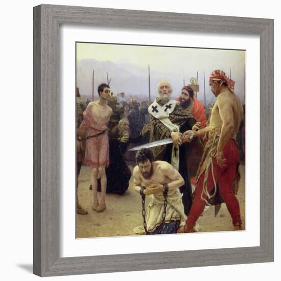 St. Nicholas Delivers Three Unjustly Condemned Men from Death, 1888-Ilya Efimovich Repin-Framed Giclee Print