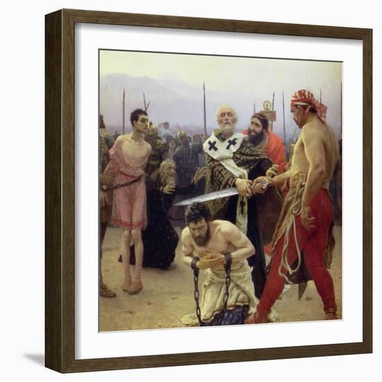 St. Nicholas Delivers Three Unjustly Condemned Men from Death, 1888-Ilya Efimovich Repin-Framed Giclee Print