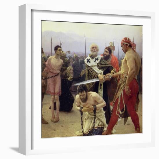 St. Nicholas Delivers Three Unjustly Condemned Men from Death, 1888-Ilya Efimovich Repin-Framed Giclee Print