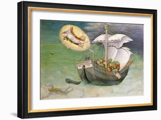 St. Nicholas Saves a Ship from Wreckage, Predella Panel from the Quaratesi Altarpiece, 1425-Gentile Da Fabriano-Framed Giclee Print