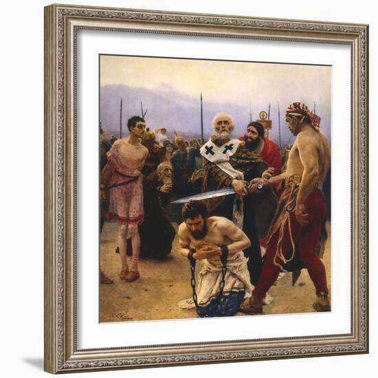 St Nicholas Saving Three Innocents from Execution, C1888-Il'ya Repin-Framed Giclee Print