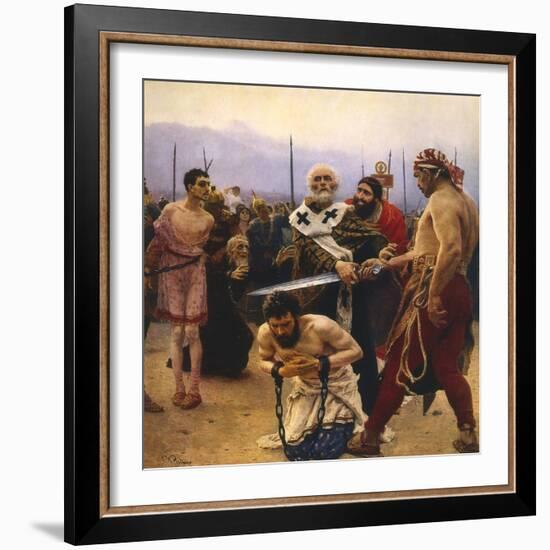 St Nicholas Saving Three Innocents from Execution, C1888-Il'ya Repin-Framed Giclee Print