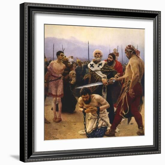 St Nicholas Saving Three Innocents from Execution, C1888-Il'ya Repin-Framed Giclee Print