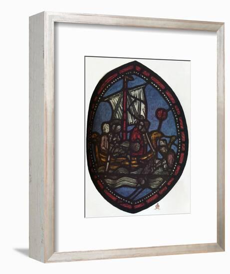 'St Nicholas window in the Jerusalem Chamber of Westminster Abbey: Nicholas and the false pilgrim'-Unknown-Framed Giclee Print