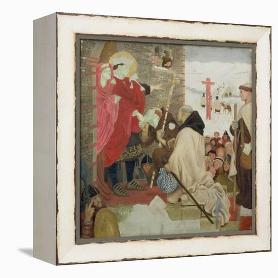 St. Oswald Receiving St. Aidan (St. Oswald Sending Missionaries into Scotland)-Ford Madox Brown-Framed Premier Image Canvas