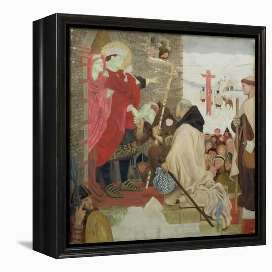 St. Oswald Receiving St. Aidan (St. Oswald Sending Missionaries into Scotland)-Ford Madox Brown-Framed Premier Image Canvas