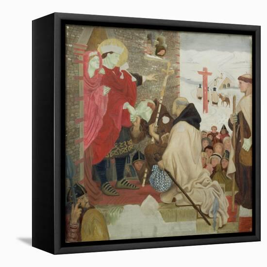 St. Oswald Receiving St. Aidan (St. Oswald Sending Missionaries into Scotland)-Ford Madox Brown-Framed Premier Image Canvas