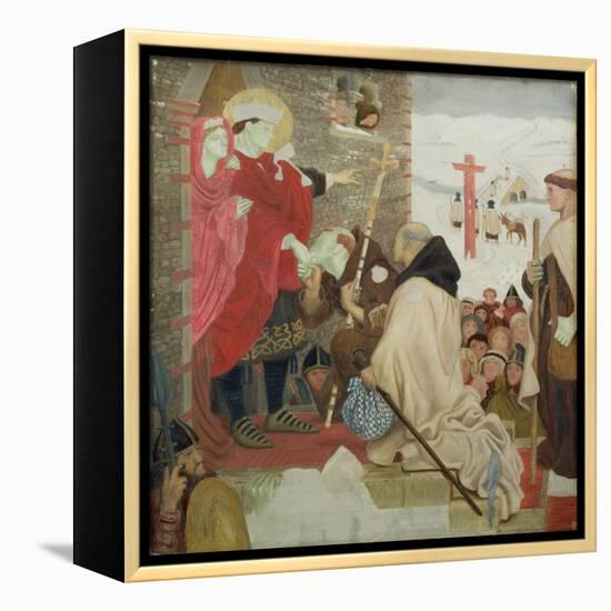 St. Oswald Receiving St. Aidan (St. Oswald Sending Missionaries into Scotland)-Ford Madox Brown-Framed Premier Image Canvas