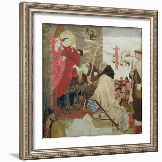 St. Oswald Receiving St. Aidan (St. Oswald Sending Missionaries into Scotland)-Ford Madox Brown-Framed Giclee Print