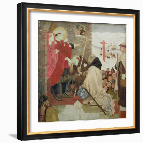 St. Oswald Receiving St. Aidan (St. Oswald Sending Missionaries into Scotland)-Ford Madox Brown-Framed Giclee Print