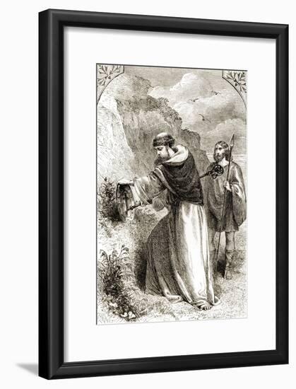 St. Patrick Marking Connal's Shield, Three Wonder-Working Saints of Ireland-null-Framed Giclee Print