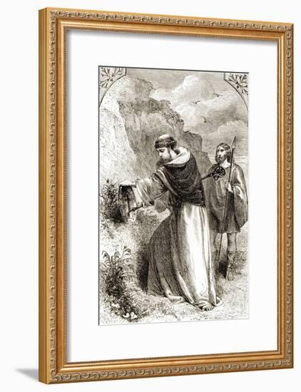 St. Patrick Marking Connal's Shield, Three Wonder-Working Saints of Ireland-null-Framed Giclee Print