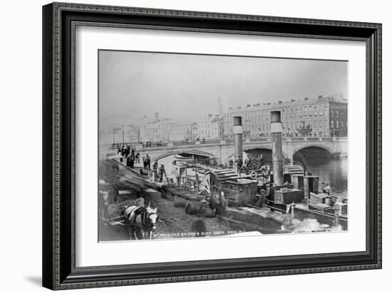 St. Patrick's Bridge and a Paddle Steamer at the Quay, Cork, Ireland, C.1890-Robert French-Framed Giclee Print