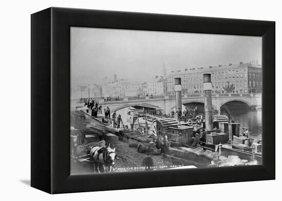 St. Patrick's Bridge and a Paddle Steamer at the Quay, Cork, Ireland, C.1890-Robert French-Framed Premier Image Canvas