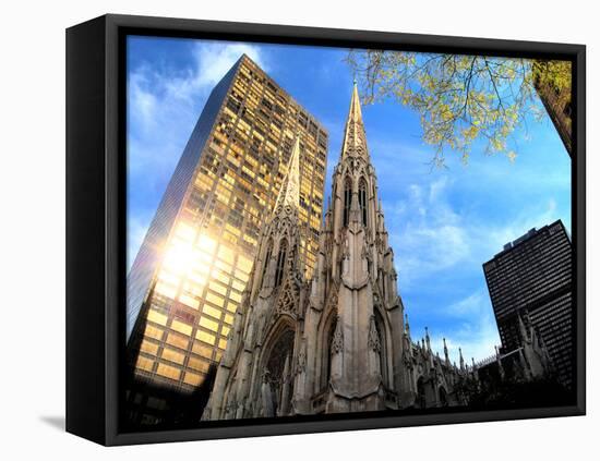 St. Patrick's Cathedral and Other Buildings on 5th Avenue, New Y-Sabine Jacobs-Framed Premier Image Canvas