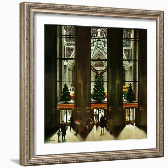 "St. Patrick's Cathedral at Christmas," December 3, 1949-John Falter-Framed Giclee Print