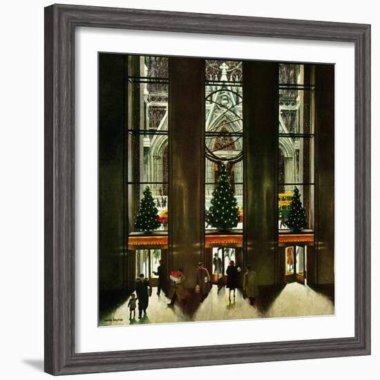 "St. Patrick's Cathedral at Christmas," December 3, 1949-John Falter-Framed Giclee Print