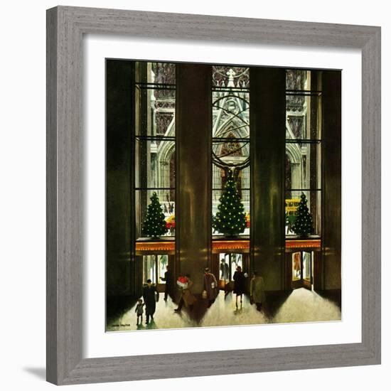 "St. Patrick's Cathedral at Christmas," December 3, 1949-John Falter-Framed Giclee Print