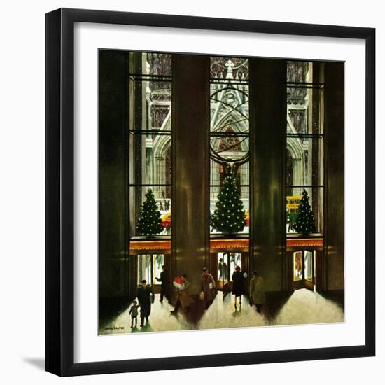 "St. Patrick's Cathedral at Christmas," December 3, 1949-John Falter-Framed Giclee Print
