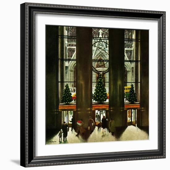 "St. Patrick's Cathedral at Christmas," December 3, 1949-John Falter-Framed Giclee Print