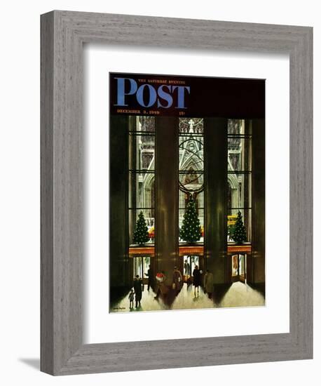 "St. Patrick's Cathedral at Christmas," Saturday Evening Post Cover, December 3, 1949-John Falter-Framed Giclee Print