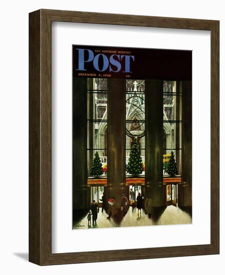"St. Patrick's Cathedral at Christmas," Saturday Evening Post Cover, December 3, 1949-John Falter-Framed Giclee Print