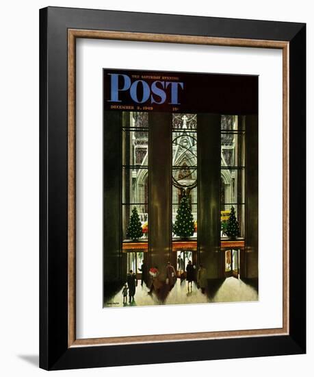 "St. Patrick's Cathedral at Christmas," Saturday Evening Post Cover, December 3, 1949-John Falter-Framed Giclee Print