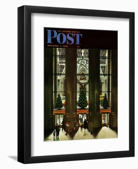 "St. Patrick's Cathedral at Christmas," Saturday Evening Post Cover, December 3, 1949-John Falter-Framed Giclee Print